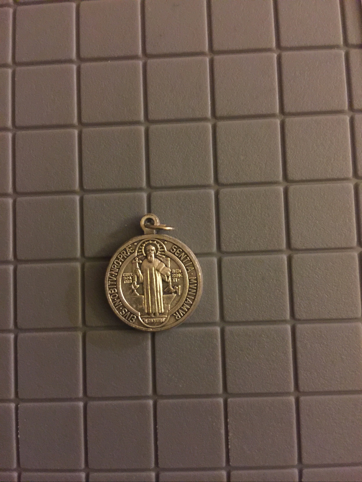 St Benedict Medal .75 Inch Saint Pendant + Ball Chain + Holy Card FREE SHIPPING