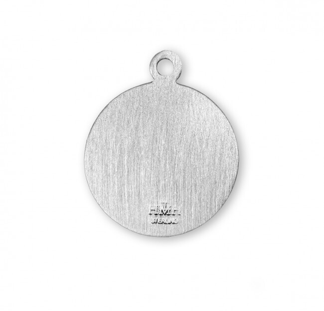 St. Philomena Sterling Silver Round 0.9″ Medal, Gift Box, 18″ Chain, US Made