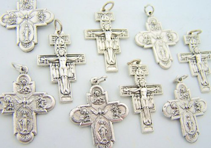 San Damiano and 4-Way Cross 1 1/2-inch Medals, Lot 10