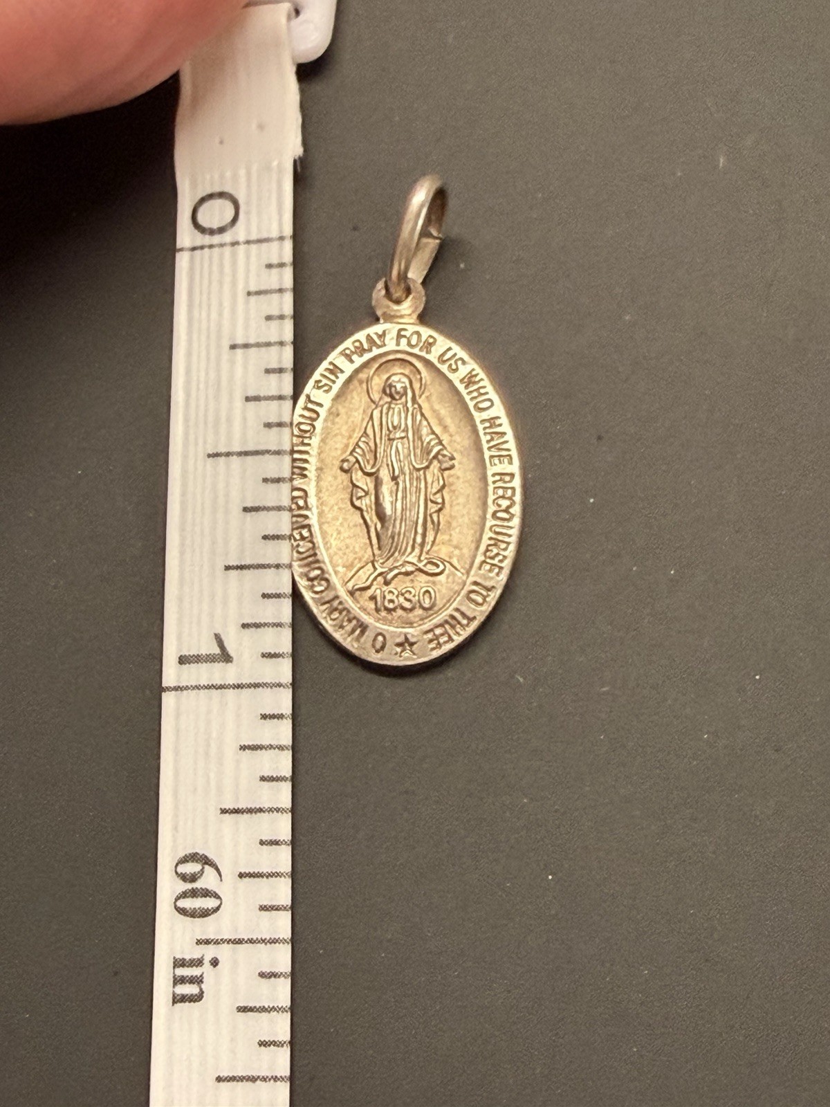Italy 925 Sterling Silver Holy Mother Mary Miraculous Medal Pendant