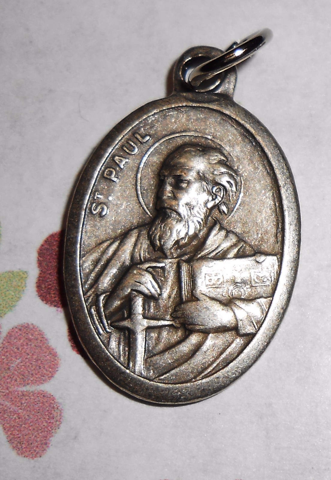 Saint St. Paul – Pray for Us – Italian Antique Silver tone OX 1 inch Medal