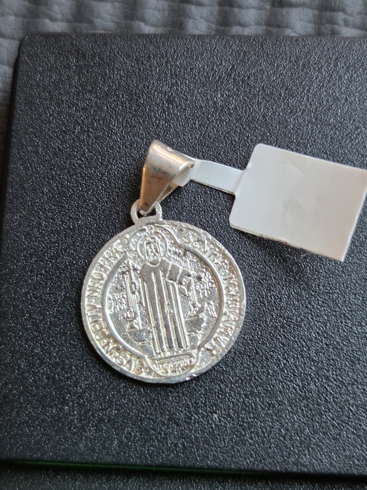 Christianity Round Saint Benedict Medal Pendant with Bail, Approx 3.5g