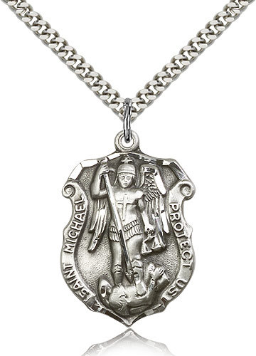 Saint Michael The Archangel Medal For Men – .925 Sterling Silver Necklace On …