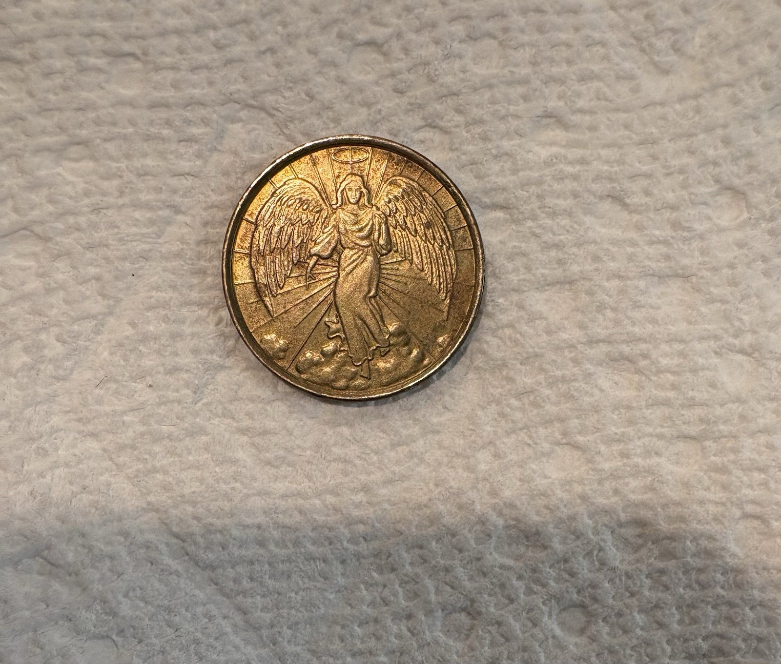 Double Sided Gold Plated Guardian Angel Coin – Rare Coin
