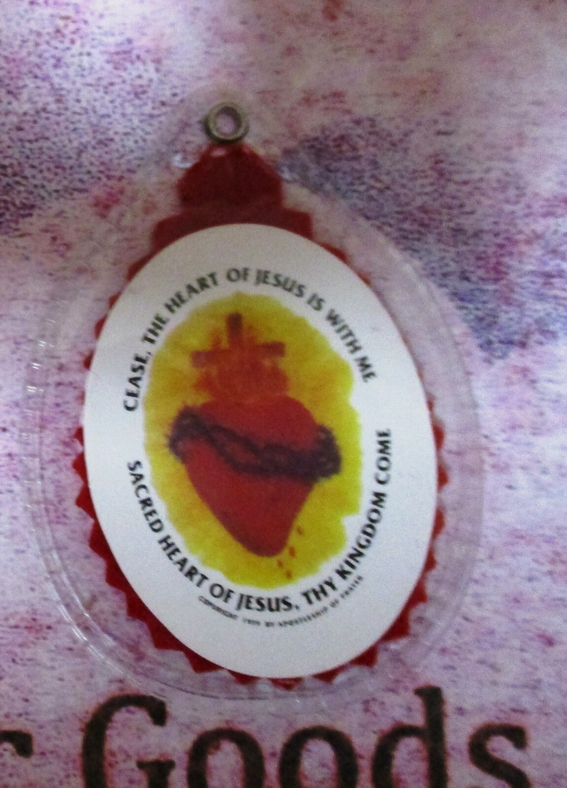 Sacred Heart Badge in Soft Plastic NEW