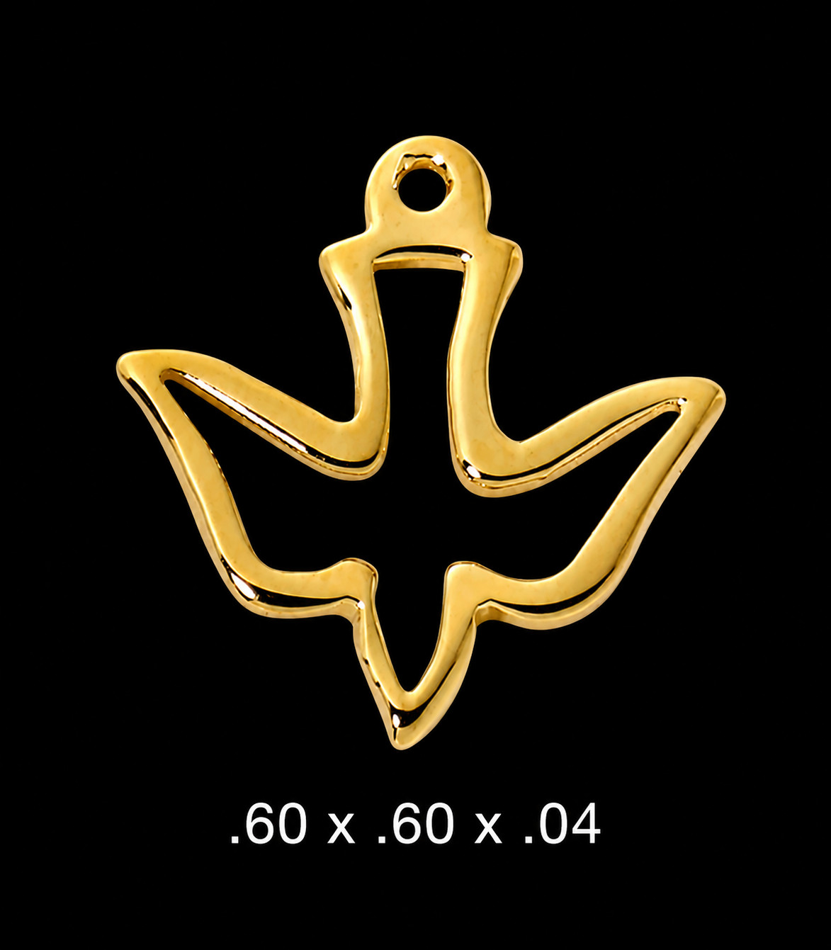 Gold Plated Sterling Silver Dove Cut Out Medal Pendant With 16-18″ Chain