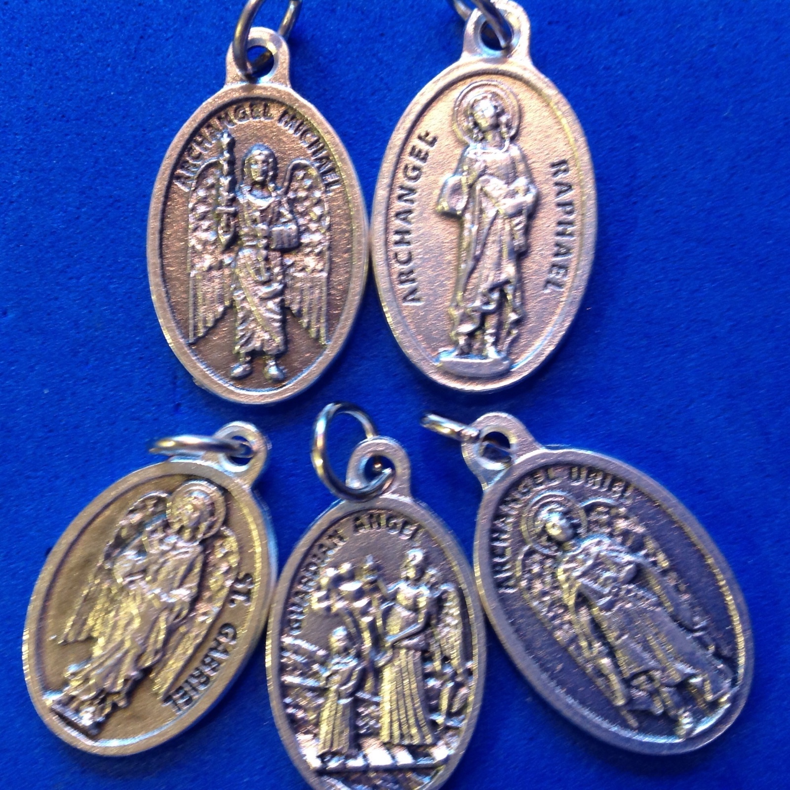 4 ARCHANGEL Saint Medal + Guardian Angel St Michael Gabriel Raphael Uriel 5Pcs