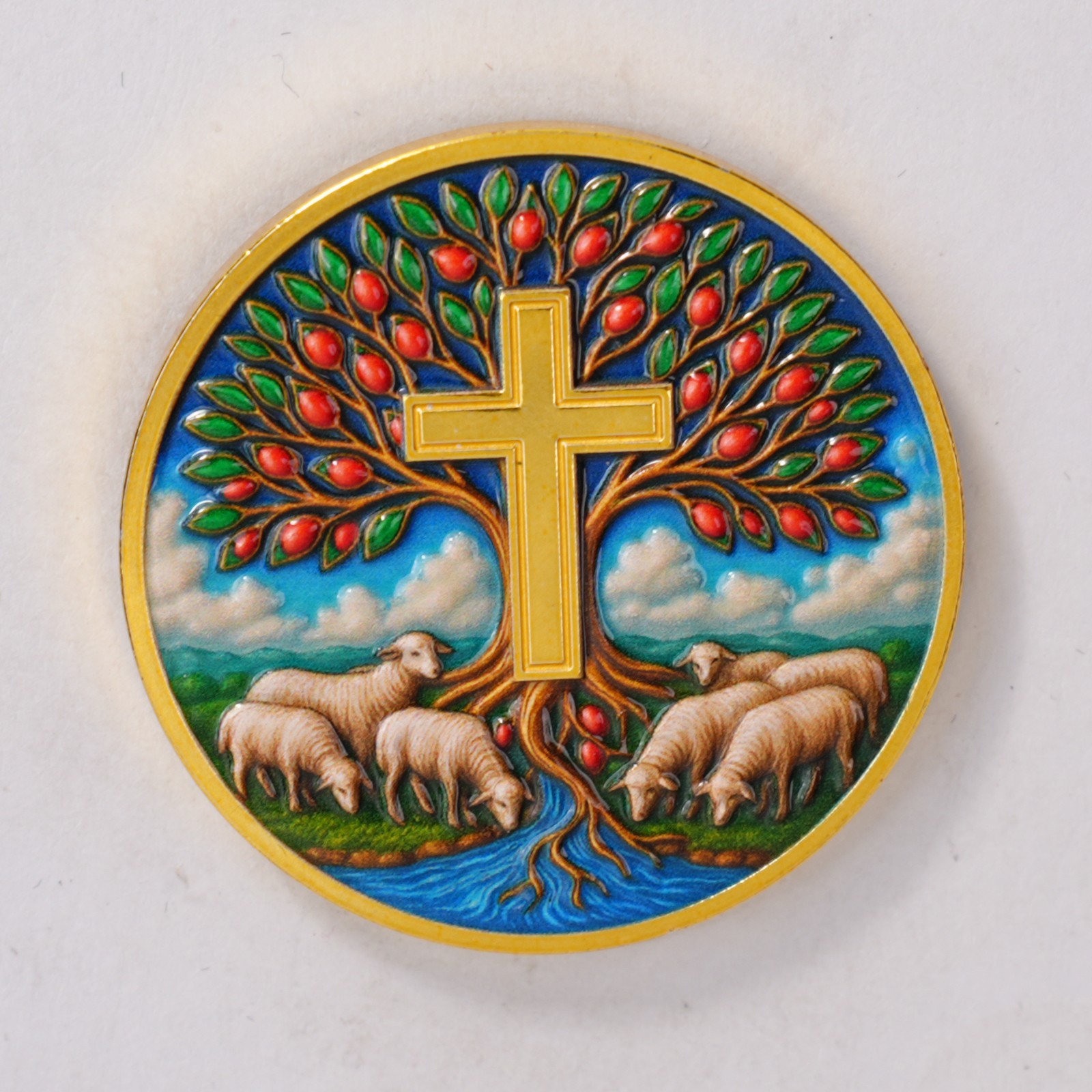 5Pcs Christian Challenge Coin Lord Is My Shepherd Psalm 31:15 Verse Faith Coin