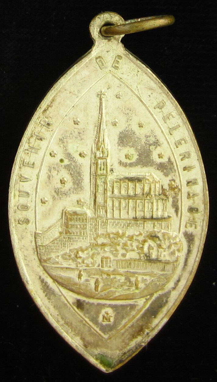Vintage Saint Bernadette Medal Holy Catholic Mary Marian Apparition Large XL