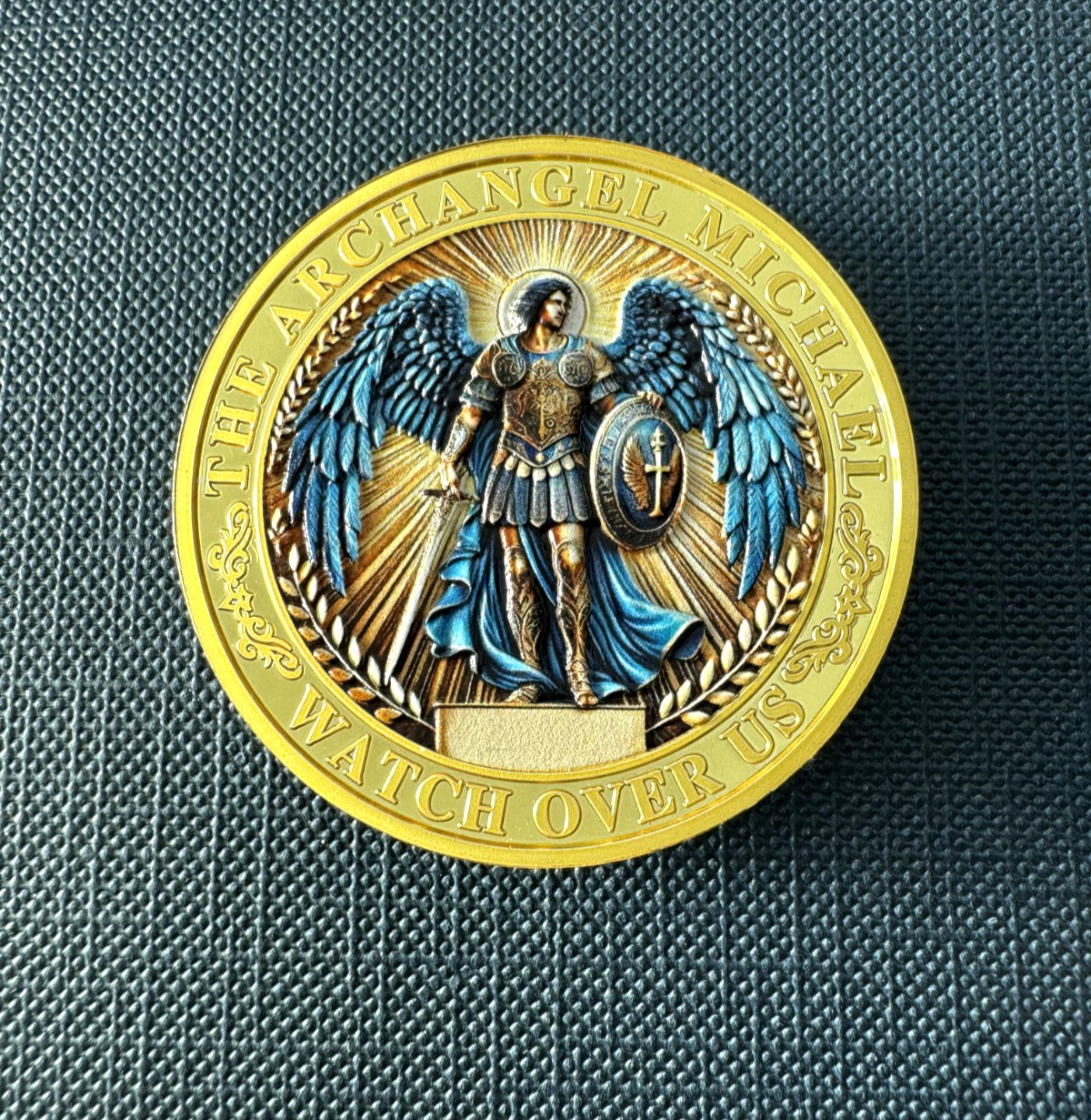 10pcs St Michael Archangel Prayer Coin Shield of Faith Psalm 91:10-11 Verse Coin