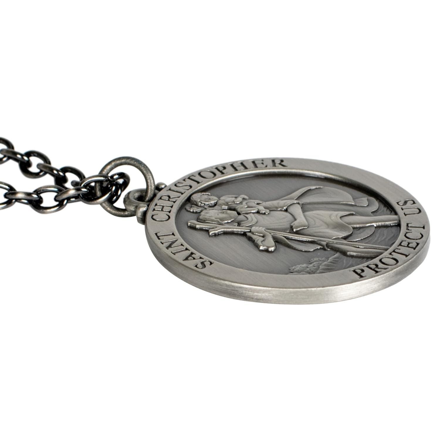 Dicksons Saint Christopher Protect Us Silver Tone 7 inch Zinc Alloy Metal Han…