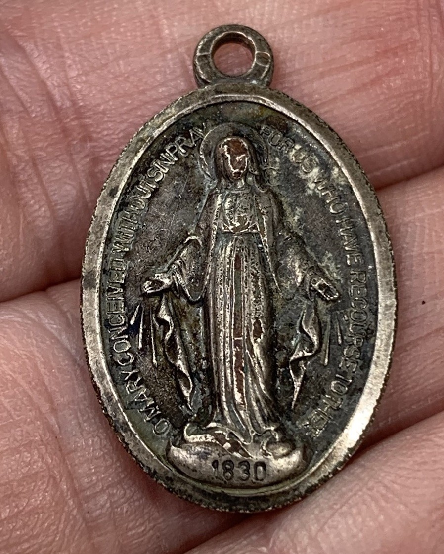 Vintage Religious 1830 Medallion Token Pendant Jewelry Catholic 1” Italy