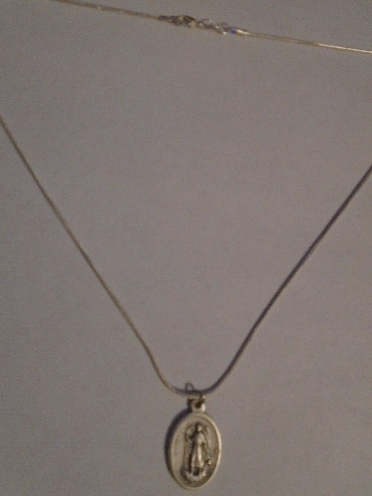 Italian Silver St Raphael Archangel Medal 925 sterling chain necklace holy card