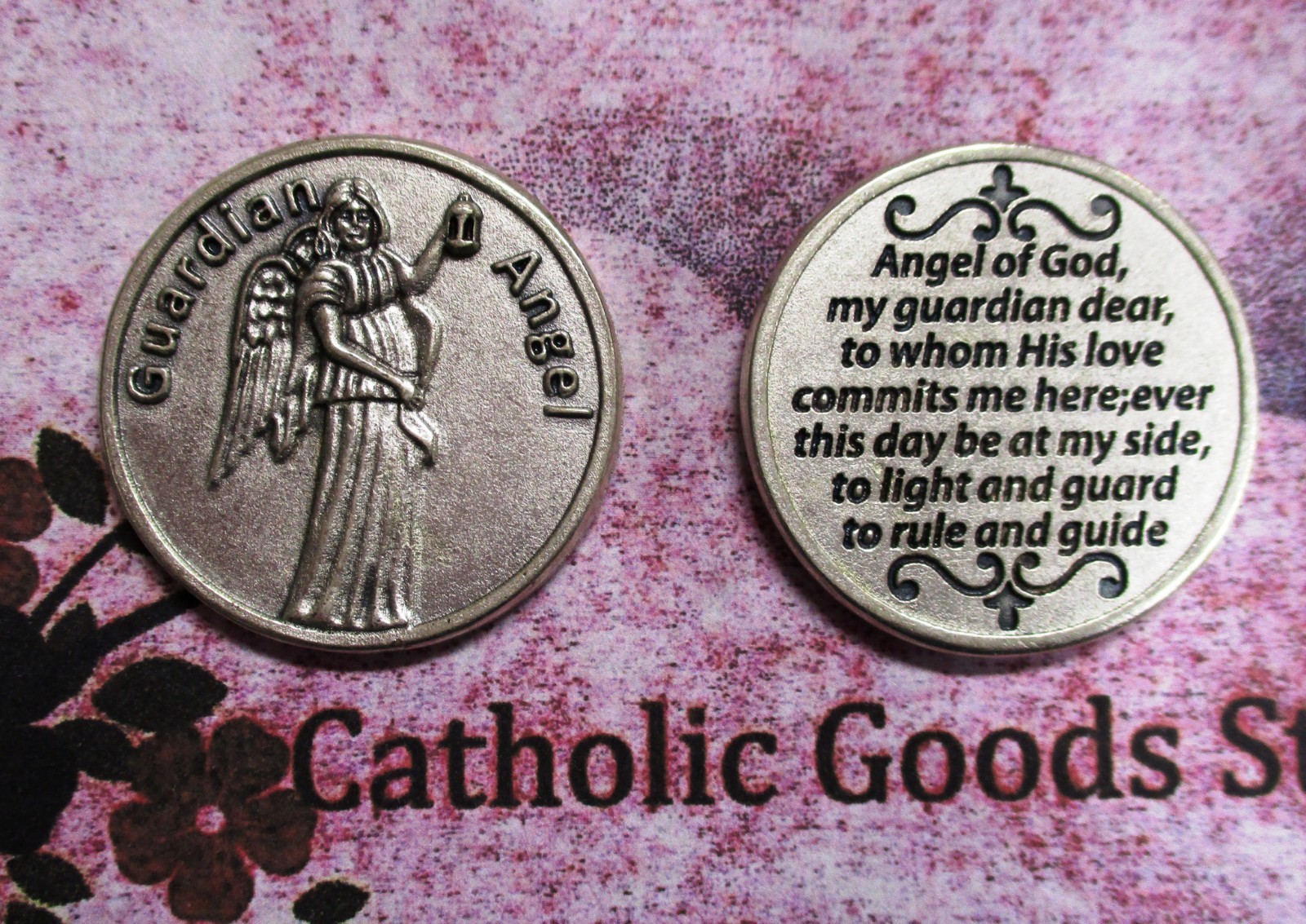 Guardian Angel Prayer – Silver tone Pocket Coin