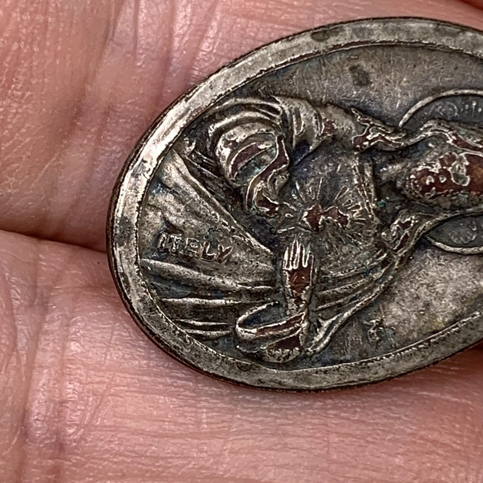 Vintage Religious 1830 Medallion Token Pendant Jewelry Catholic 1” Italy