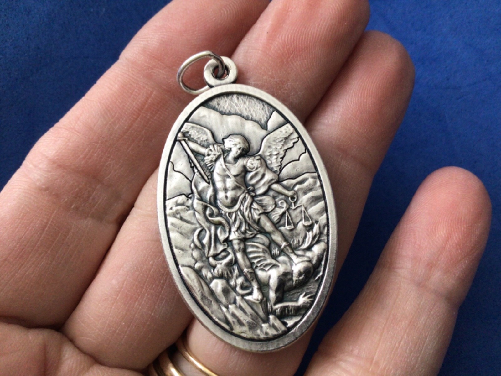 Two Sided Archangel St Michael Guardian Angel Saint Medal Saint Italy