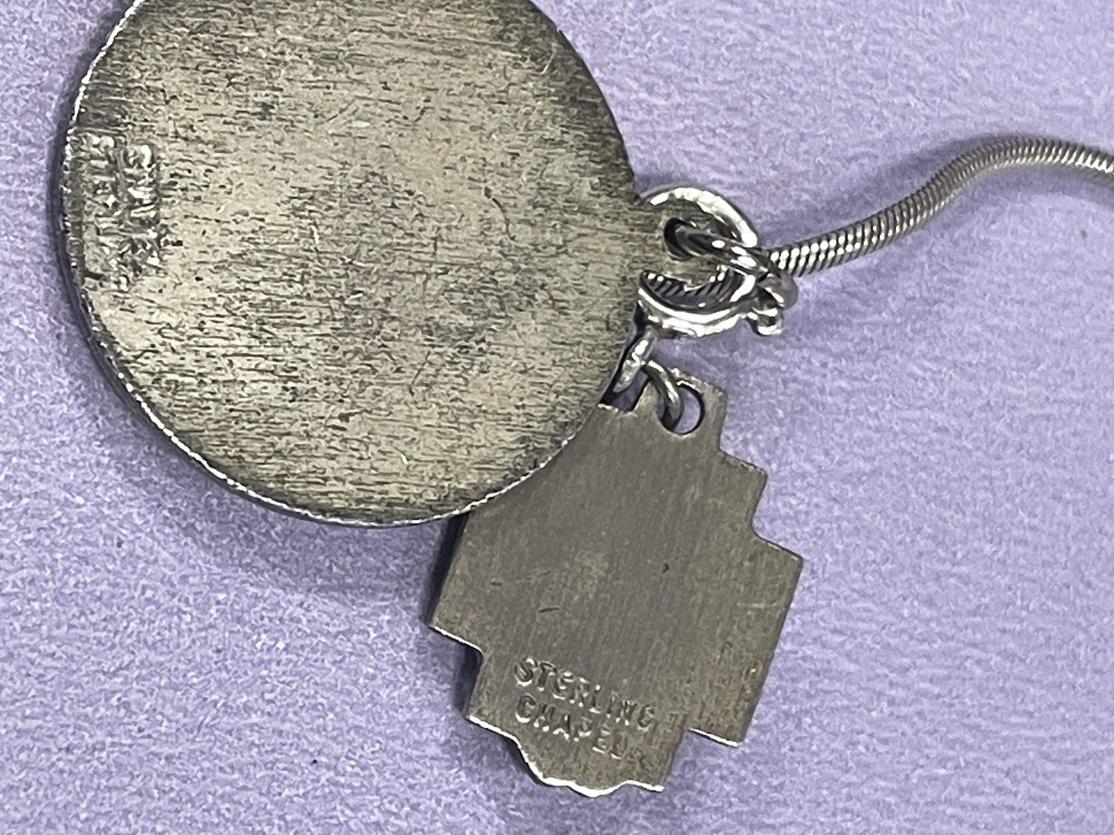 STERLING SILVER RELIGIOUS ITEMS VINTAGE CHAPEL, CREED, ALE(PANDORA?),DIFF.SAINTS