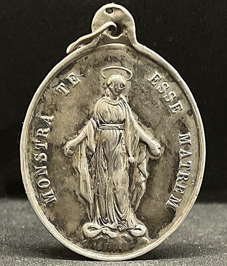 France 1900´ Miraculous Virgin Mary Monstra te esse Matrem Daughters Mary silver