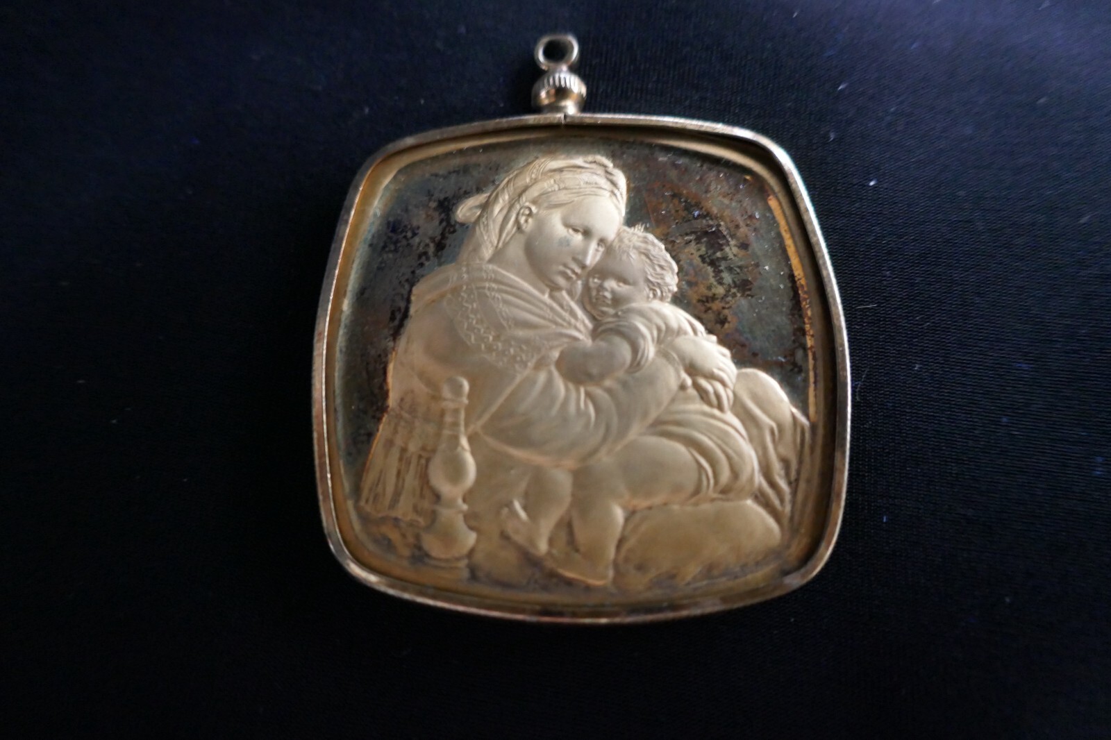 24K GOLD PLATED MADONNA DELLA SEGGIOLA RAPHAEL FLORENCE ITALY LINCOLN MINT MEDAL