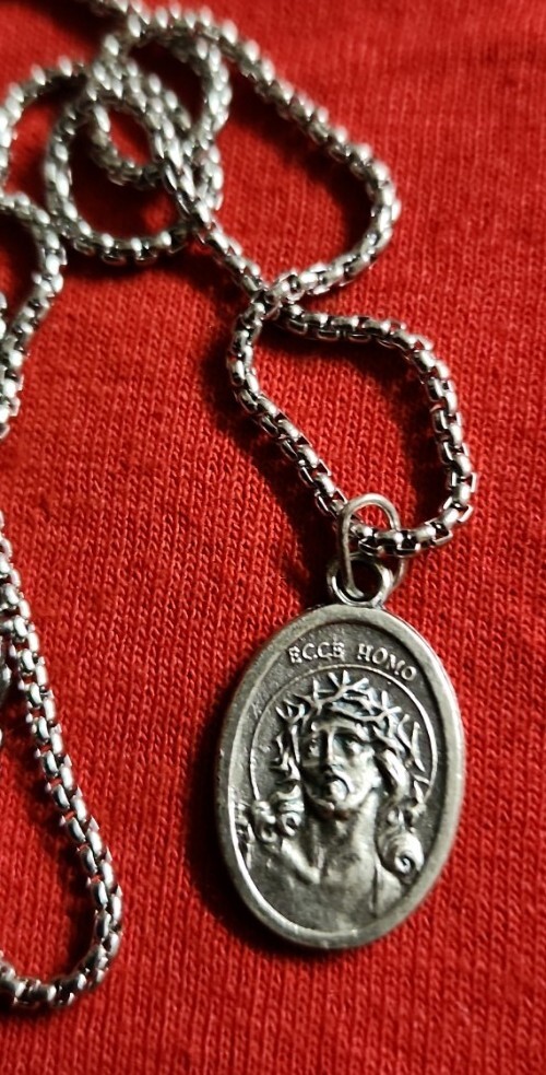 CHRISTIAN CATHOLIC Medal &24 inches chain made in Italy