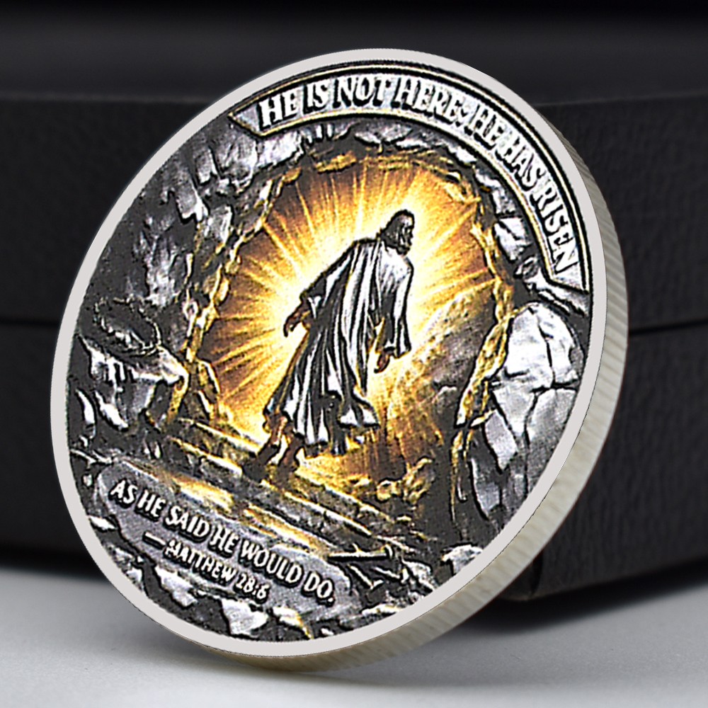 Jesus Crucifixion & Resurrection Commemorative Coin – Christian Gift Collectible