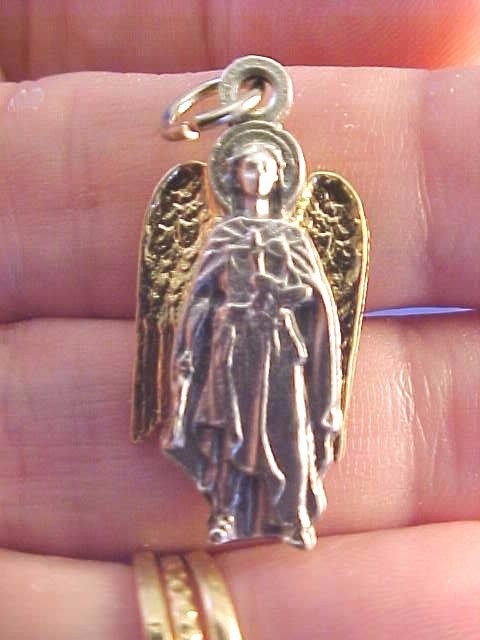 Lot 4 Archangel St Medals Michael Uriel Gabriel Raphael Gold Plate Saint Italy