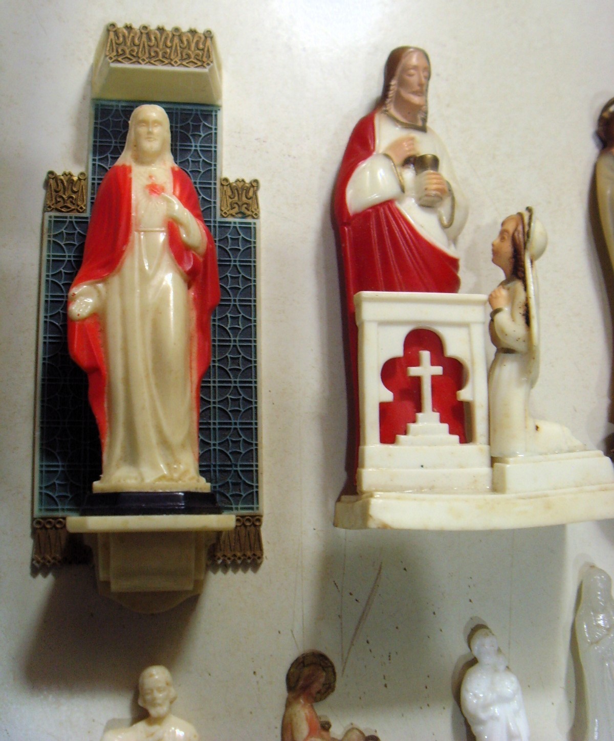 1940s-1950s antique heartland plastic religious catholic Saints icon Lot EL1120
