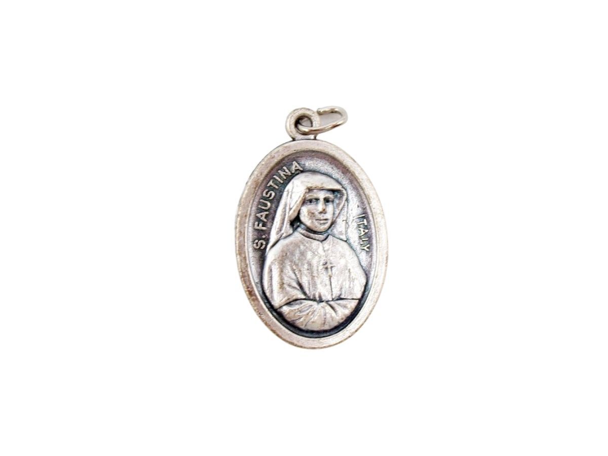 Divine Mercy St Faustina Lot of 4 Two Sided Pendant Medals for Rosary or Jewelry