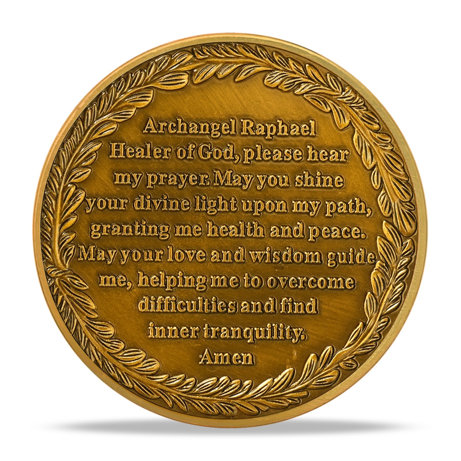 5pcs Archangel Raphael Challenge Coin – God Heals Raphael – Christian Verse Coin