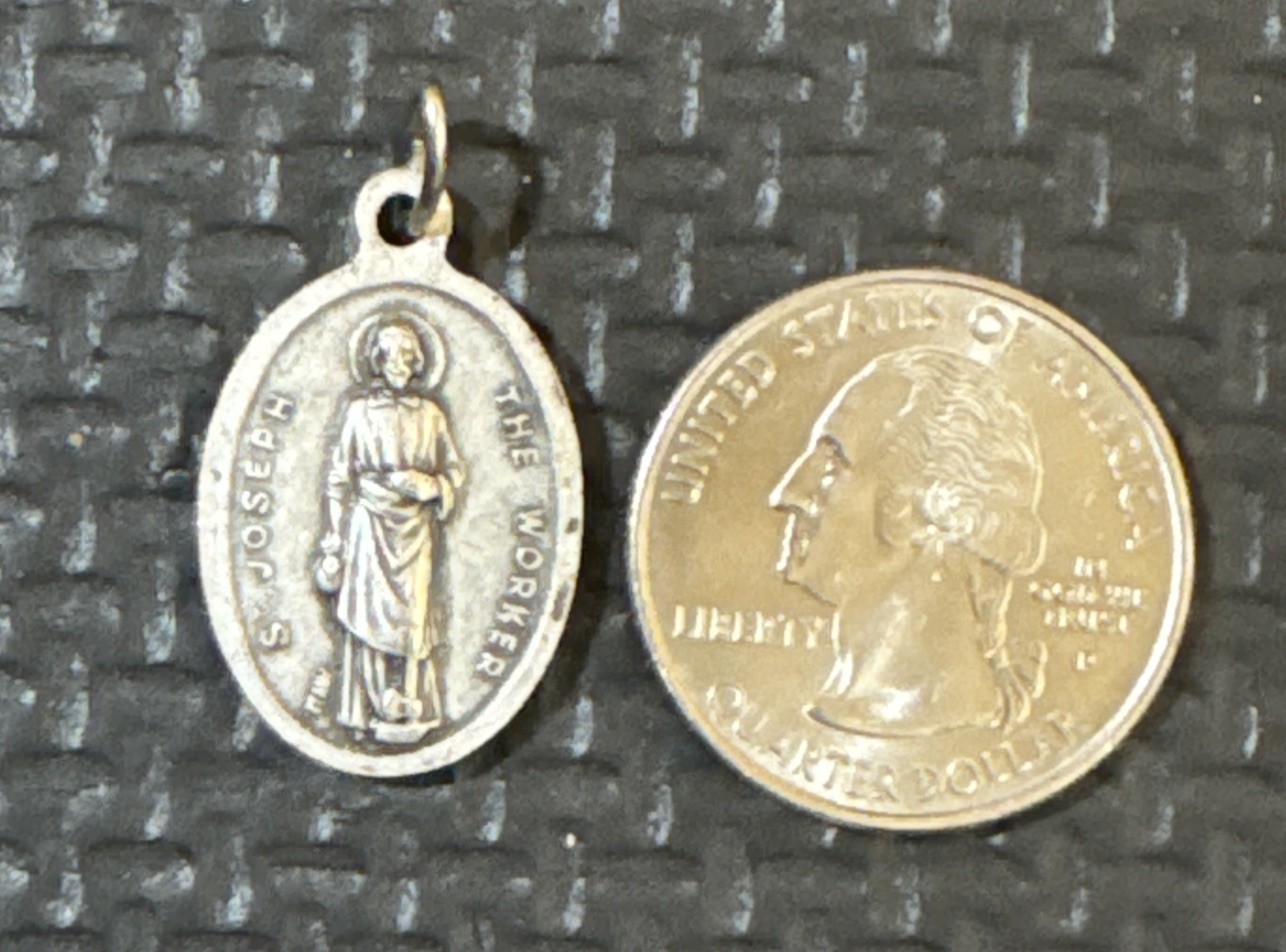 Vintage St. Joseph Worker & St. Dymphna Medal | Pendant