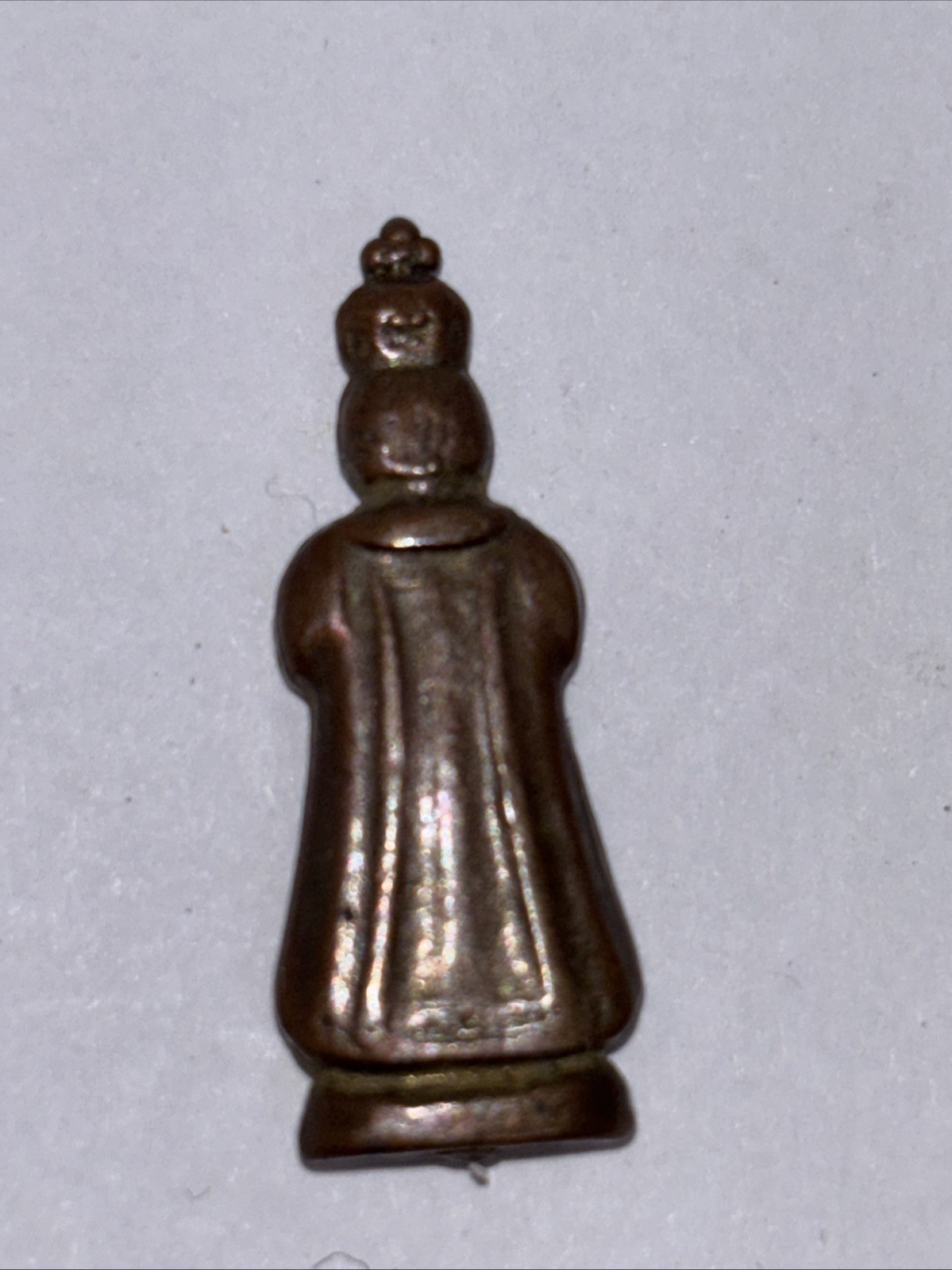 Infant of Prague Baby Jesus Christ Gold Toned Medal 1″ Pocket Saint Vintage