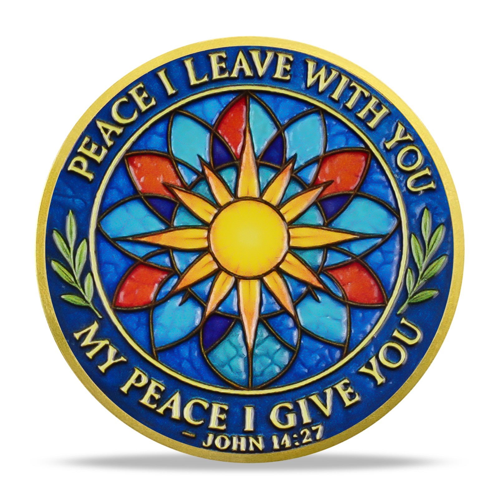 5pcs Christian Challenge Coin John 14:27 Bible Verse Holy Dove Themed Faith Gift