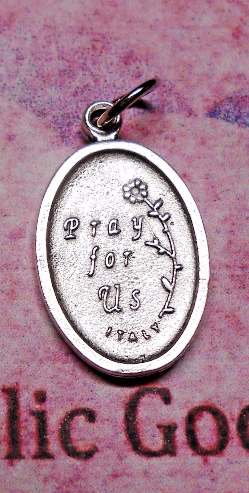 Saint St. Charbel – Pray for Us on back – Italian 1 inch Silver Tone Medal