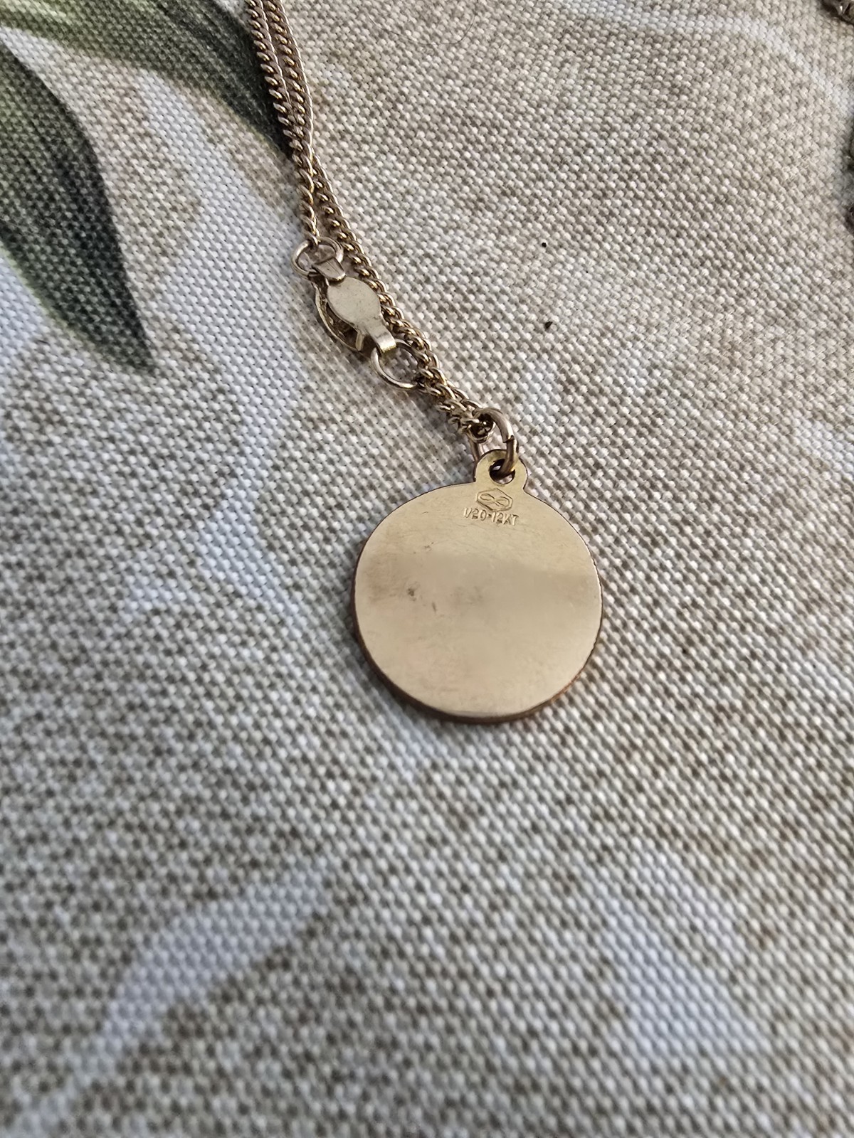 1/20 12K Gold Filled St Christopher Medal Pendant Religious Charm Necklace