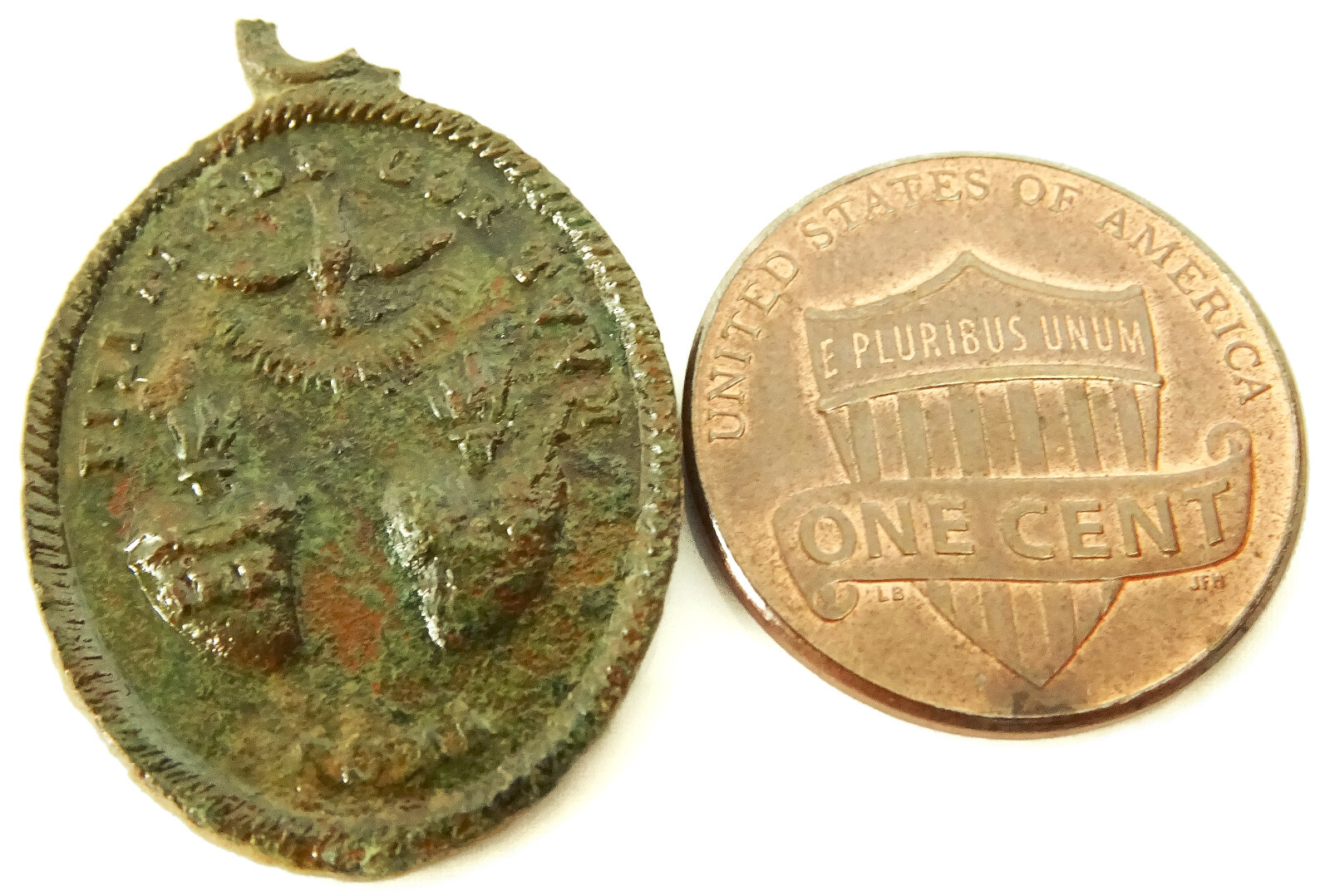 Our Lady of Good Counsel Antique Medal 19thC 1800s Sacred Heart *Broken Bail