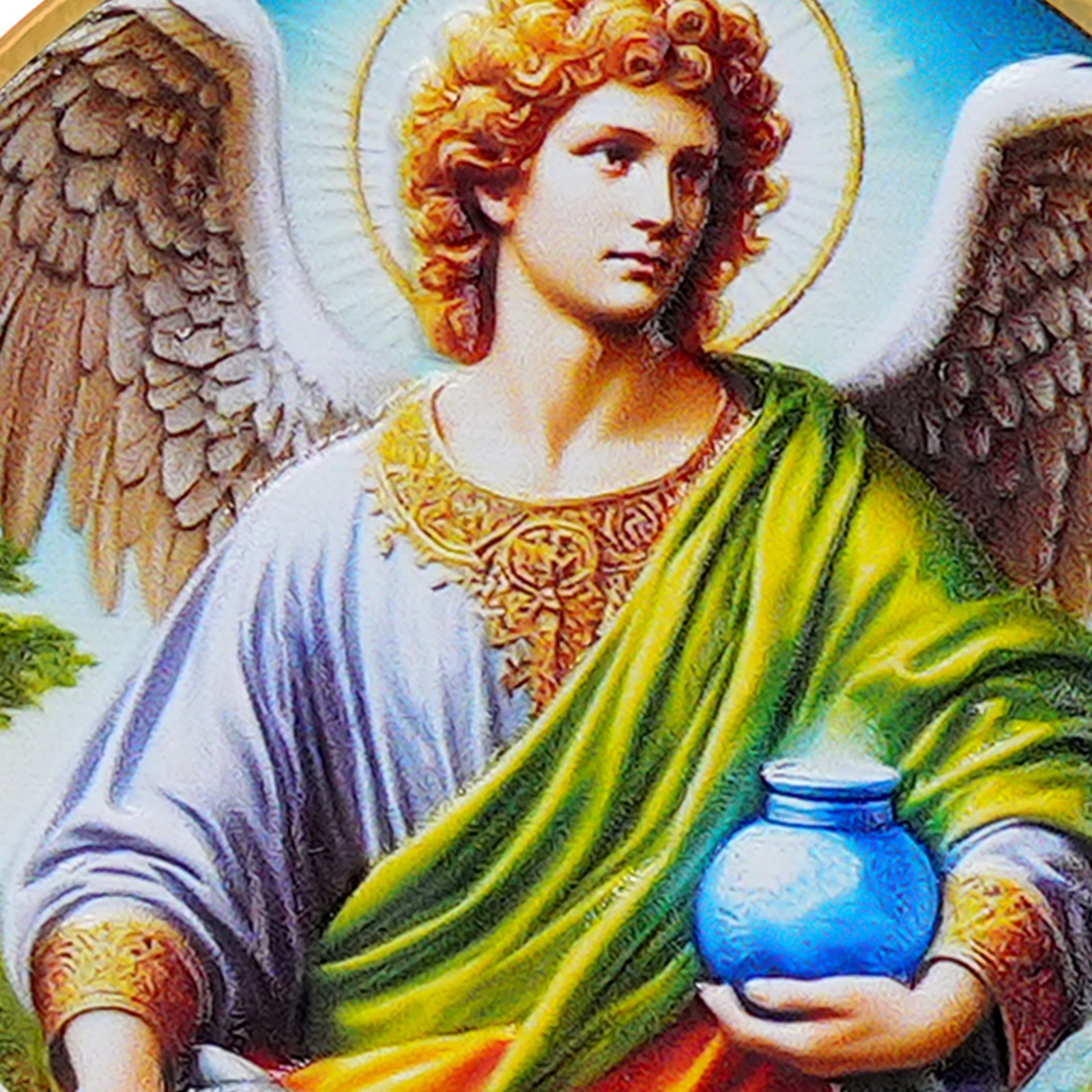 5pcs Archangel Raphael Challenge Coin – God Heals Raphael – Christian Verse Coin