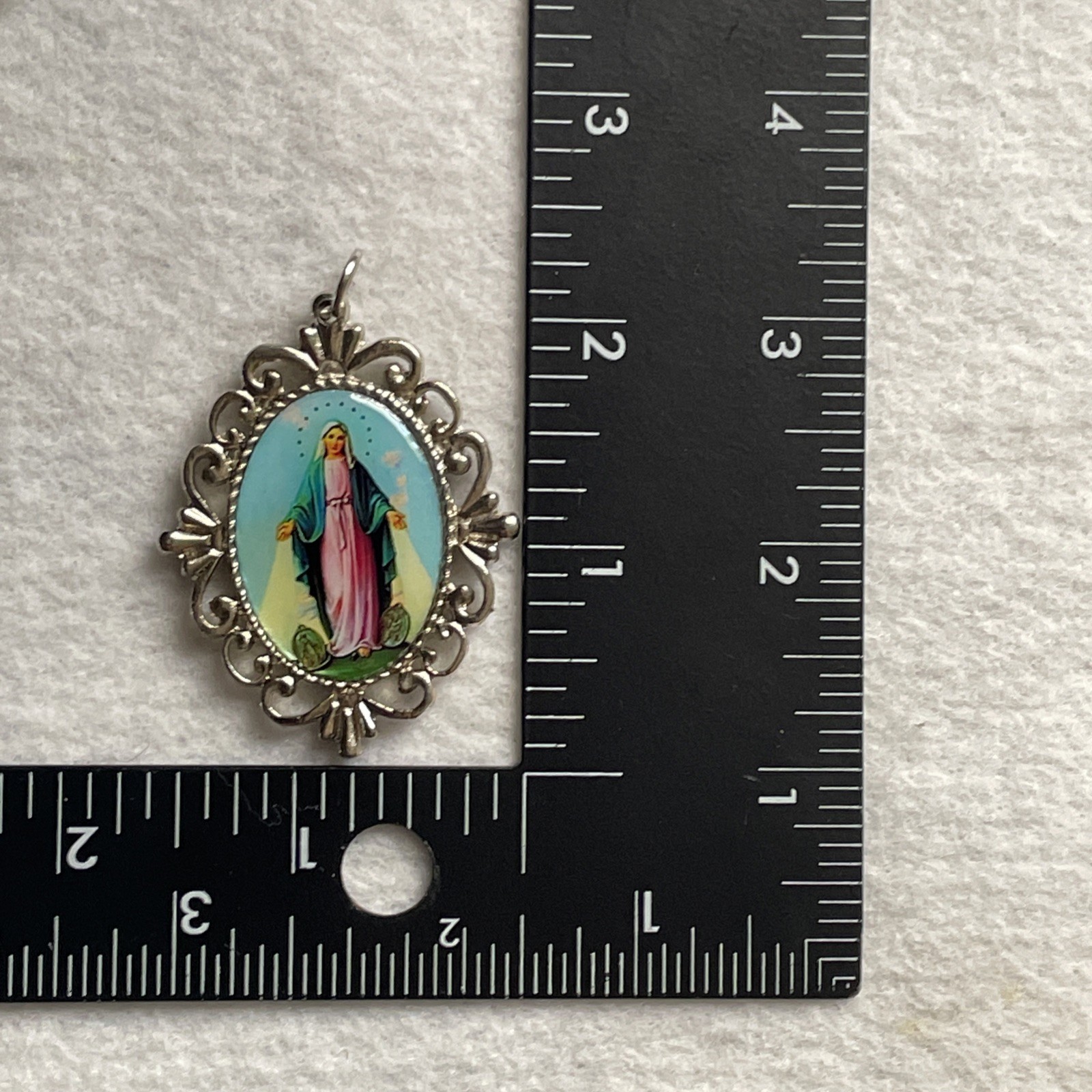 Our Lady Of The Miraculous Medal | Medal Pendant Charm | Silver Tone