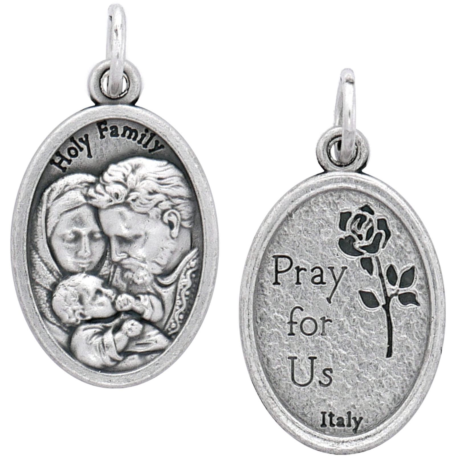 100 Holy Family Medals Bulk Silver Plated Made in Italy — Catholic Gifts