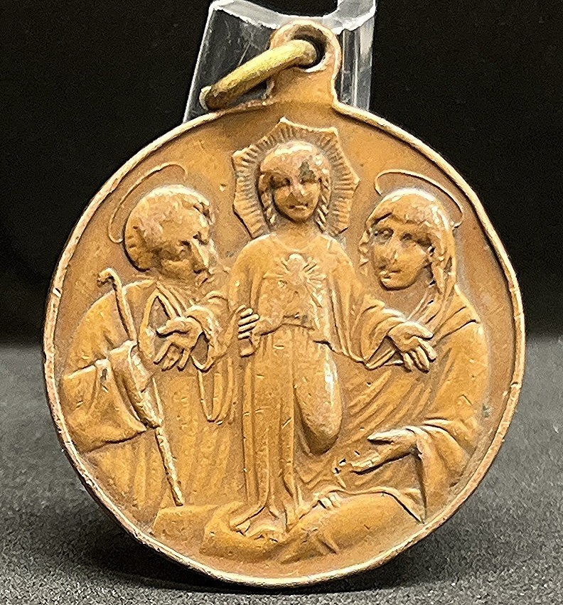 by JMR Italy 1900´ antique Saint Ignatius of Loyola Society & Holy Family medal