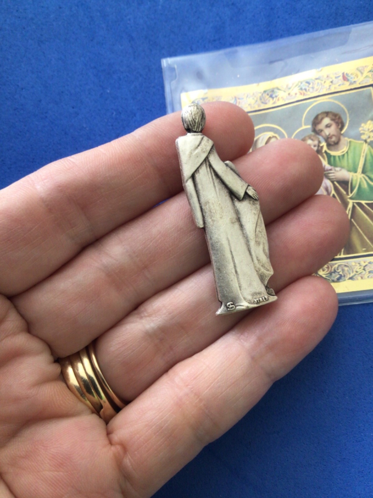 Most Holy Family Silver Metal Saint Pocket TOKEN Icon Prayer Jesus Mary Joseph
