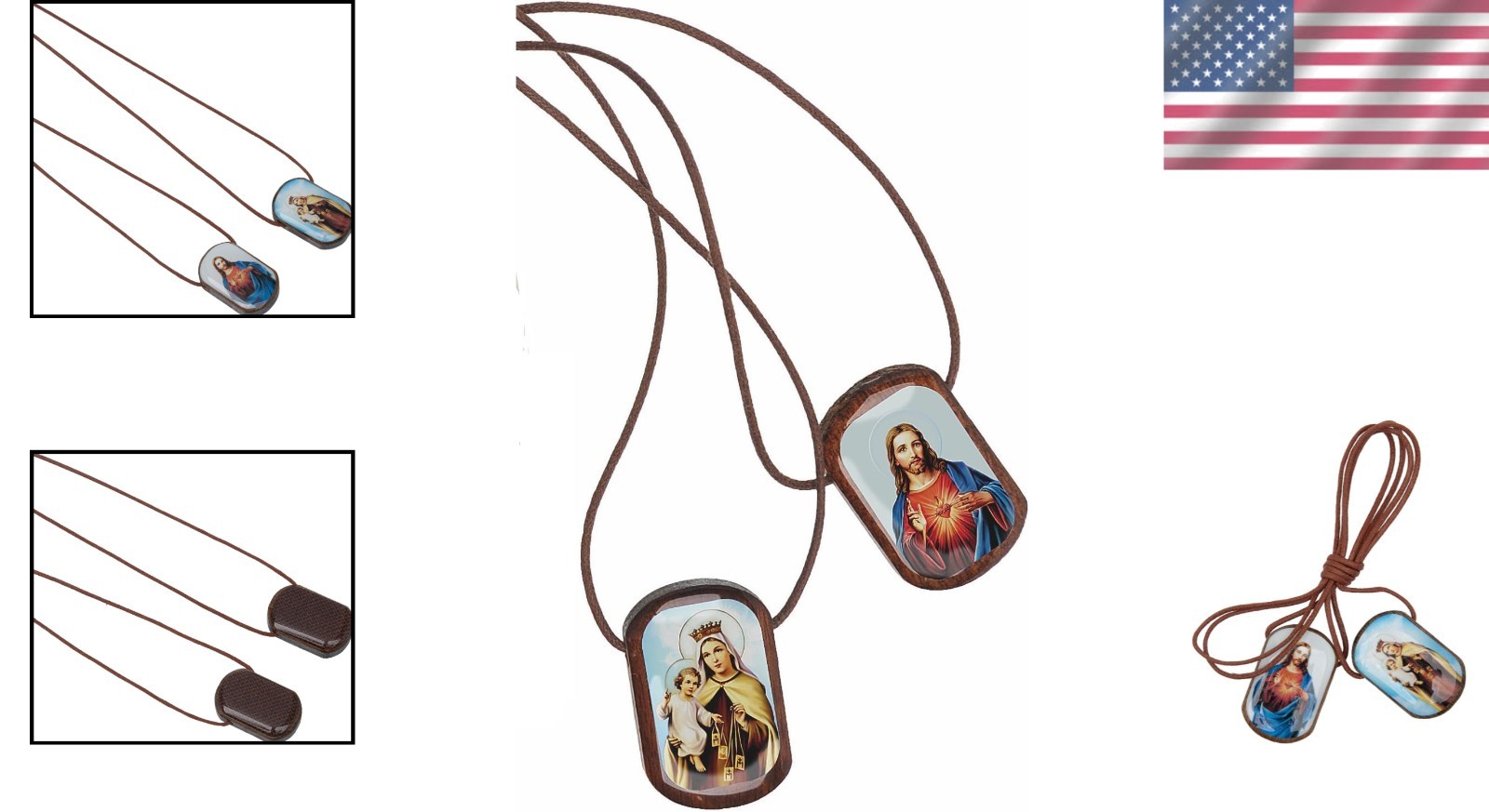 Beautiful Blessed Wooden Scapular Necklace for First Communion & Spirituality