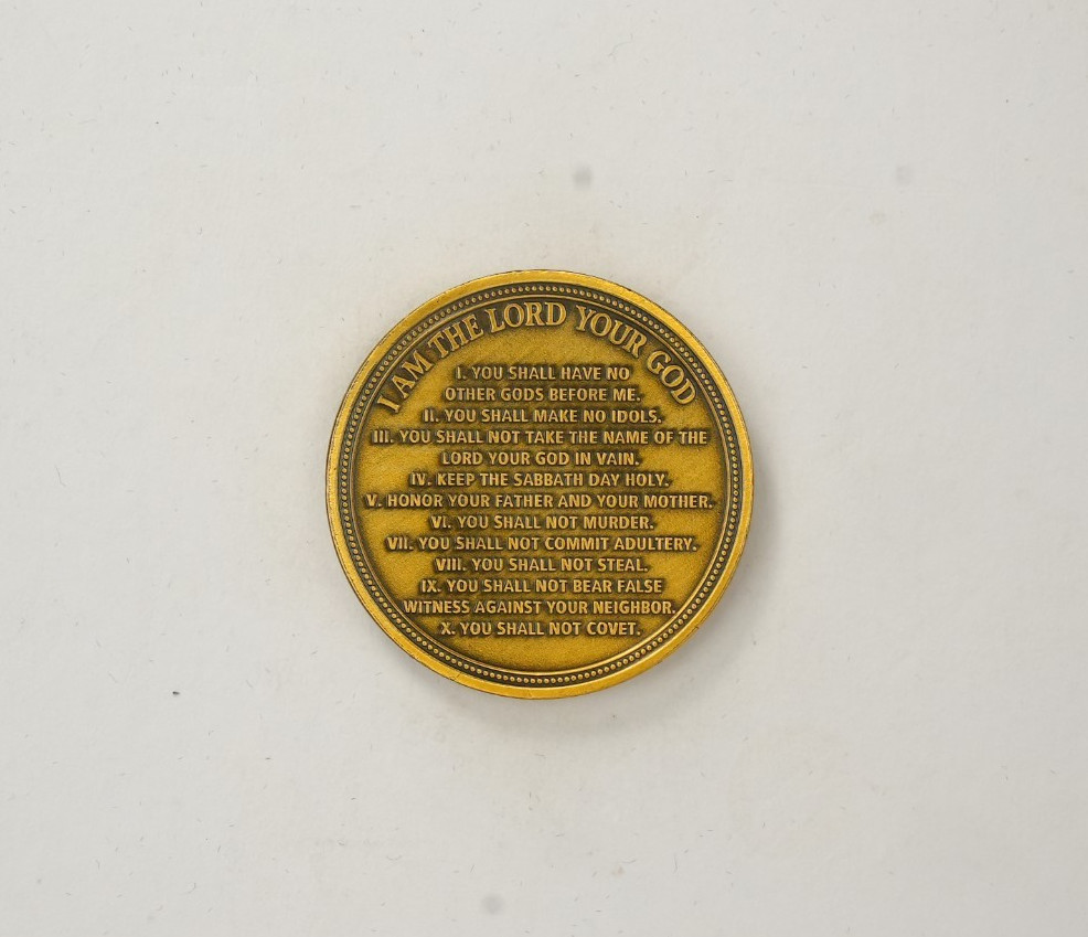 5pcs Christian Challenge Coin Ten Commandments Themed Exodus 20:1-17 Verse Coin