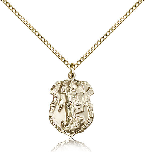 Saint Michael The Archangel Medal For Women – Gold Filled Necklace On 18 Cha…