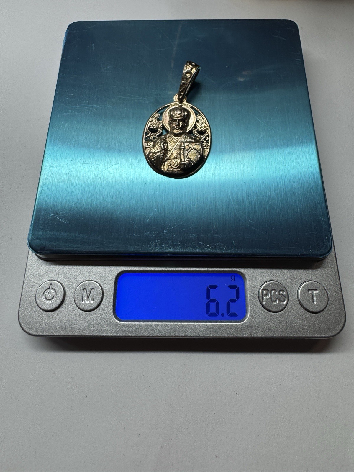 St Nicholas Orthodox Silver Pendant Icon Medal Christian Amulet 925 6.2g