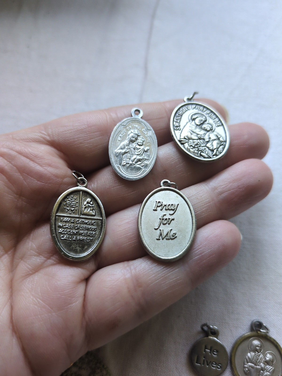 Catholic Saint Medals, Cross, Relic, Lot of 16
