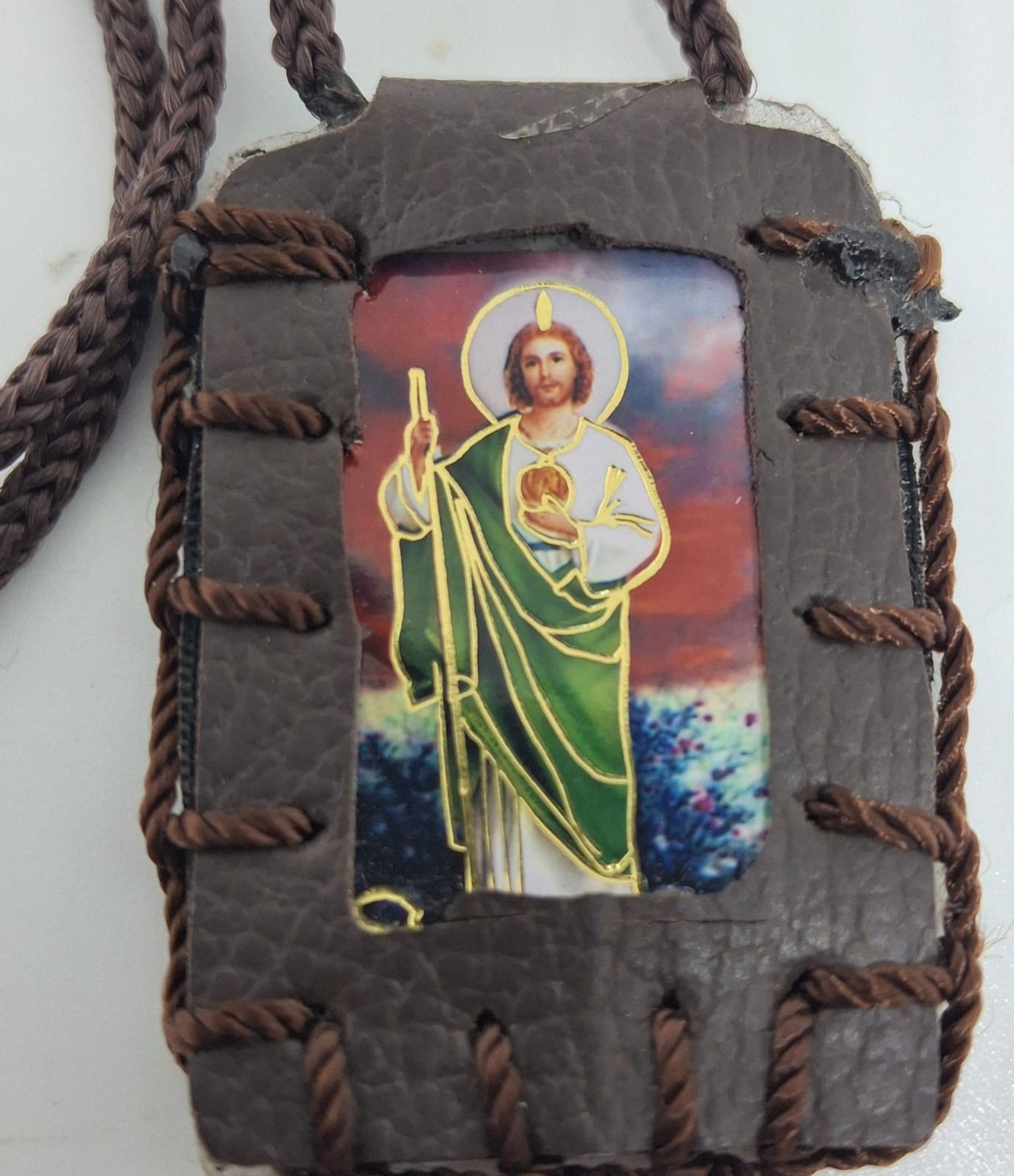 Our Lady of Guadalupe/St jude Black Necklace Collar scapular Virgen / san judas