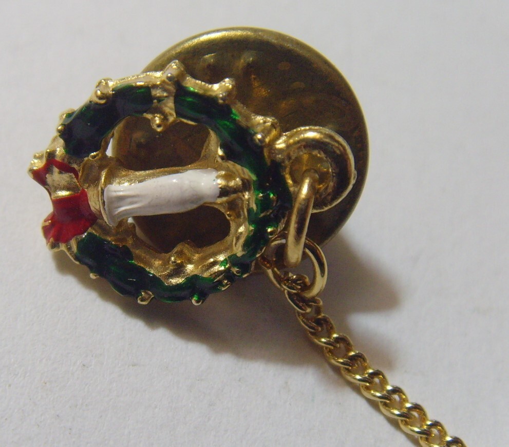 1950s antique Christmas religious Catholic Saint Mary Santa Clause pin set 53574