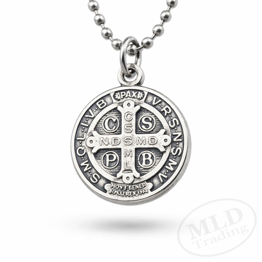 Saint St Benedict Medal Necklace – Made in Italy – Catholic Protection Pendant