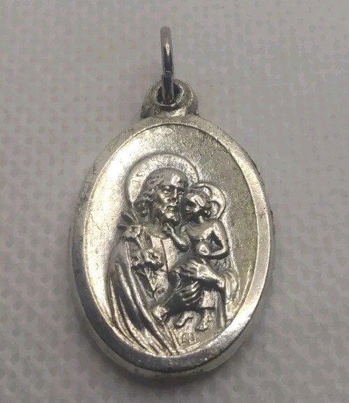 7 Vtg &1 Rear Catholic Saints, Mary, Bernadette, Joseph, Dymphna Medal Pendants