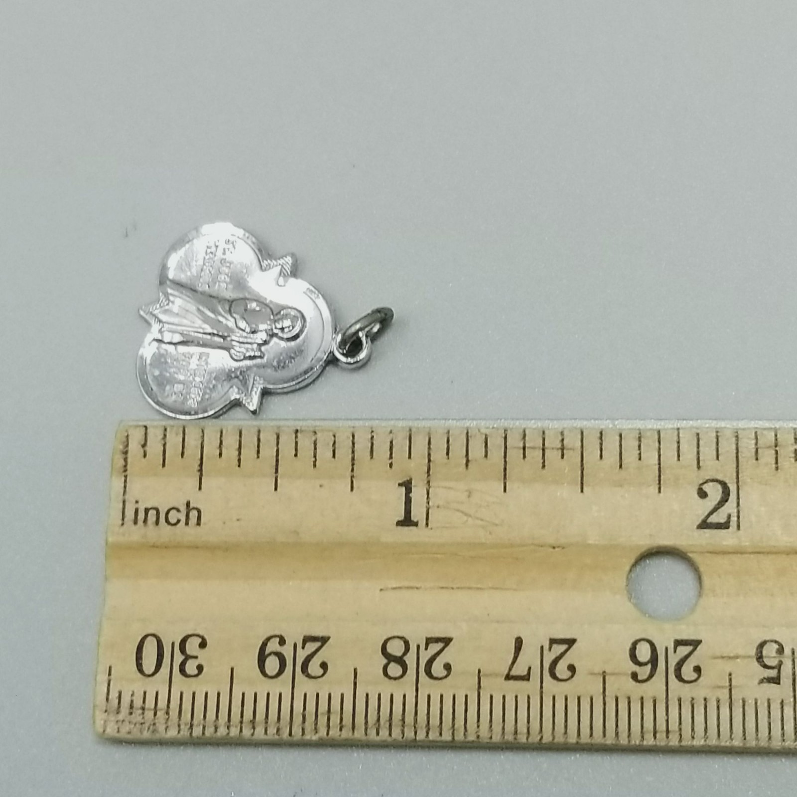 Vintage Saint St Jude Thaddeus Intercede For Us Medal Pendant Charm Silver Tone